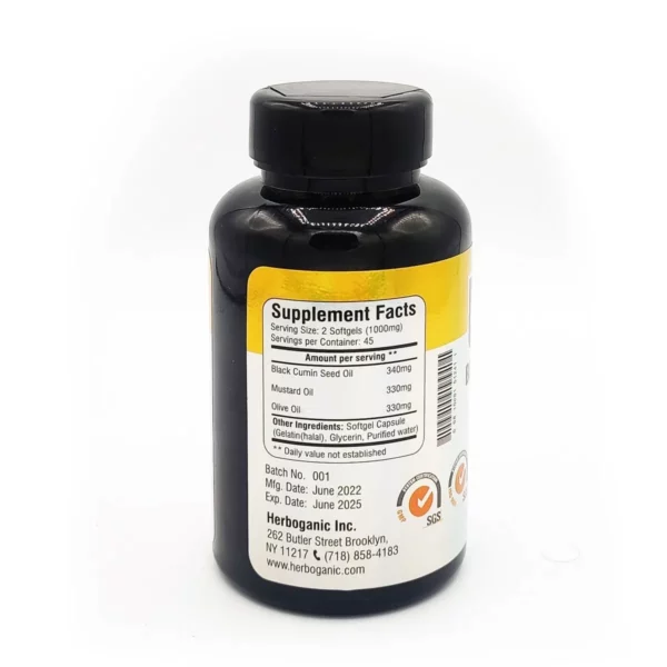 Black Seed, Mustard & Olive Softgel Capsules – 90 Pack - Image 3
