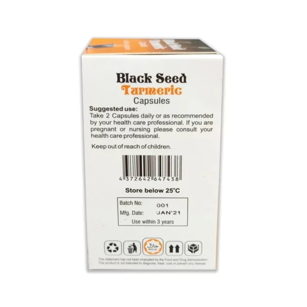 Black Seed & Turmeric Capsules – 60 Pack - Image 3