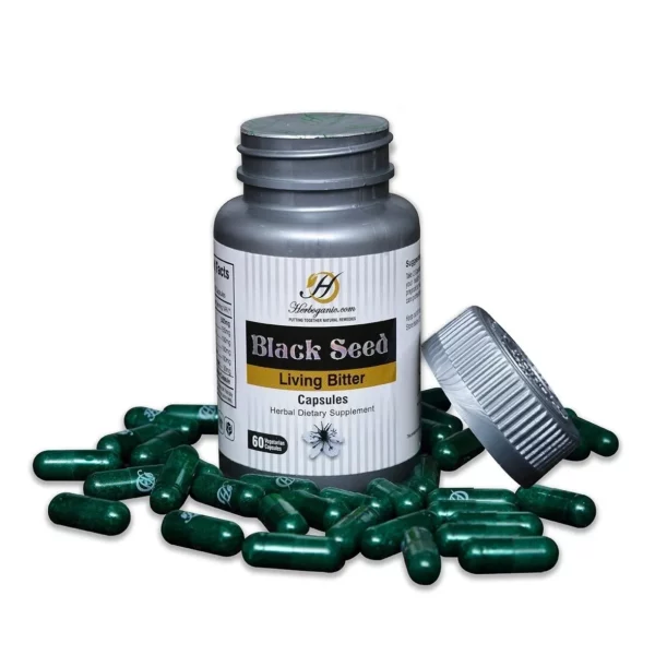 Black Seed Living Bitters Capsules| Herbal Digestive Support Capsules for Natural Vitality | 100% Pure Herbal Detox and Cleanse Capsules with Black Seed – 60 Capsules - Image 2